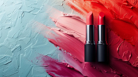 Beautiful fashion background for lipstick advertising.の素材