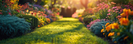 Beautiful photo of a Summer Garden for background.の素材