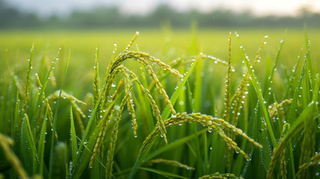 Beautiful photo of rice fields for background.の素材