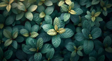 green foliage leaves wallpaper background.の素材