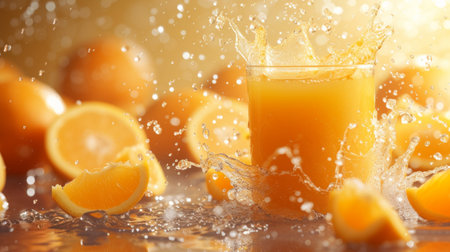 Beautiful background for orange juice advertising.の素材