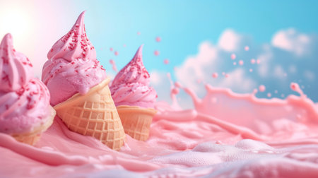 Beautiful background for ice cream advertising.の素材