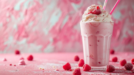 Beautiful background for milkshake advertising.の素材