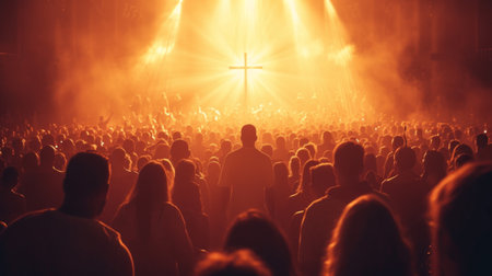 A Crowd of People Engaged in Cross Worship.の素材