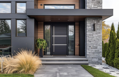 an image of the new modern exterior door.の素材