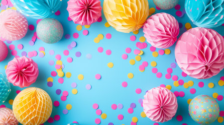 Beautiful background for childish party advertising.の素材