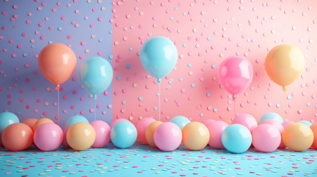 Beautiful background for childish party advertising.の素材