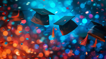 Beautiful background for graduation party advertising.の素材