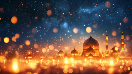 Beautiful background for Ramadan party advertising.の素材
