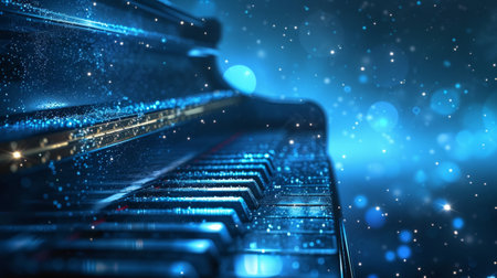 Beautiful background for piano concert extensions advertising.の素材