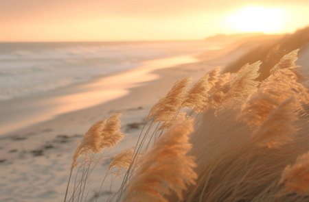 images about waves, shore, ocean, sand, grass, time lapse.の素材