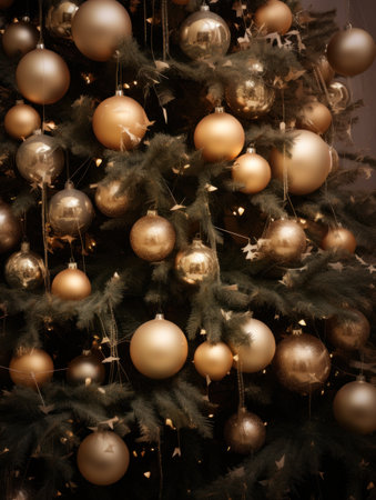 a close up photograph of the christmas holiday treeの素材