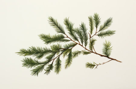 a white background with the sprig of a Christmas tree, post-punk diy, the younger, use of earth tones.の素材