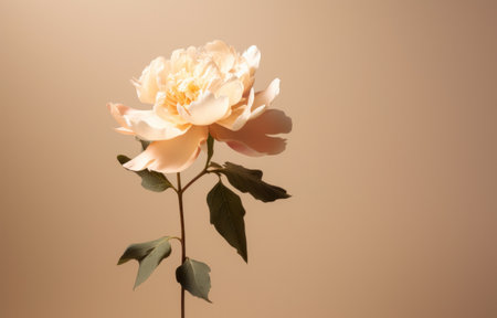 peony flower on beige background.の素材