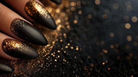 Black nails luxury backgroundの素材