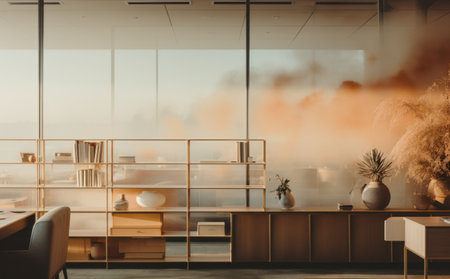 a blurry picture of an office,の素材
