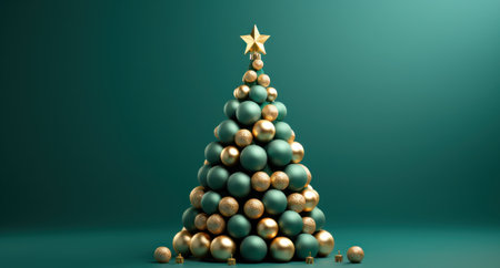 a christmas tree is set against a green background,の素材
