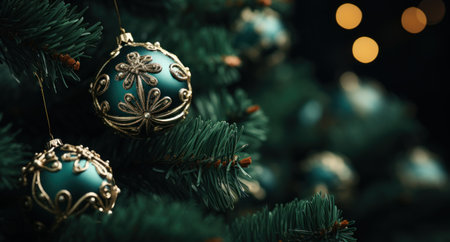 a close up of artificial christmas tree glwt,の素材