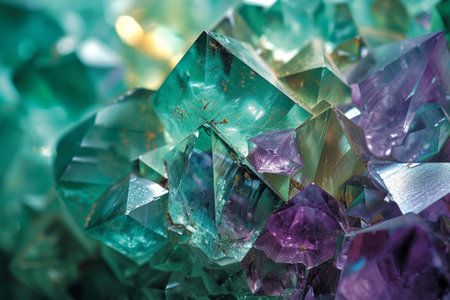 Geometric patterns of emerald and amethyst, a symphony of opulent shapes and colorsの素材