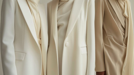 A close-up of minimalist couture, featuring clean silhouettes and understated sophisticationの素材