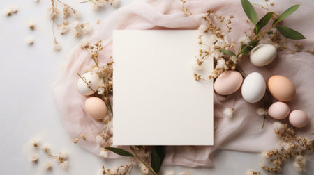 A sophisticated Easter invitation design featuring a lonely, gracefully scripted word on a clean background.の素材