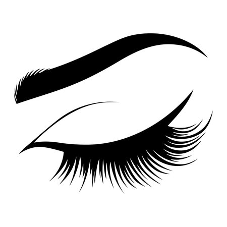 Simple Eyelashes Logo. Vector Illustration EPS10のイラスト素材