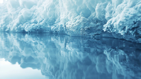 Subtle icy textures and shades of blue evoke the serene beauty of the Arctic landscape.の素材
