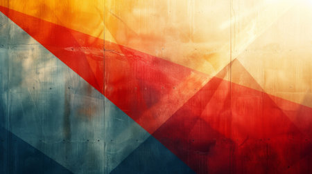 Dynamic geometric patterns and shapes add energy and movement to the minimalist composition.の素材