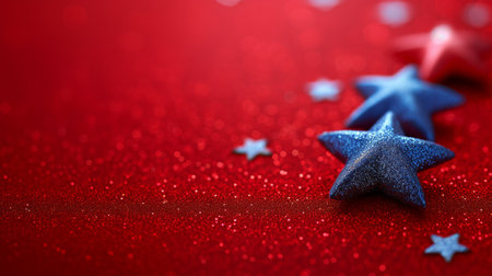 Minimalist backdrop adorned with subtle stars and stripes.の素材