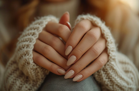 a human with natural looking nails and nails.の素材