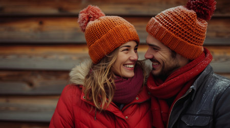 Clean composition showing a couple enjoying each other's company and sharing hearty laughs..の素材
