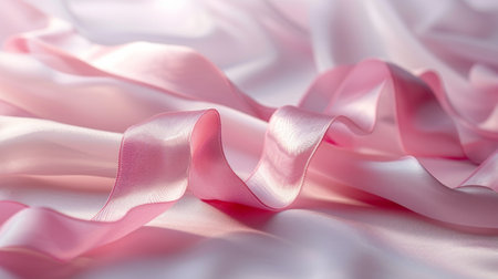 Minimalist backdrop featuring a soft pink ribbon, exuding elegance and harmony in its simplicity.の素材