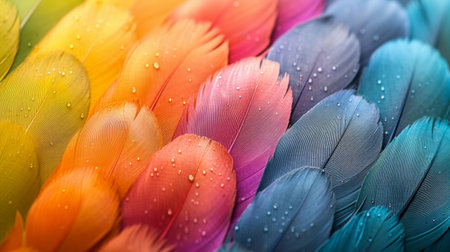 Simple yet mesmerizing image showcasing a myriad of colorful feathers.の素材