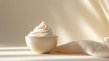 Minimalist composition accentuating the creamy texture and natural allure of yogurt.の素材