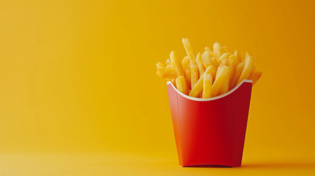 Clean composition evoking a sense of harmony and satisfaction through the beauty of fries.の素材