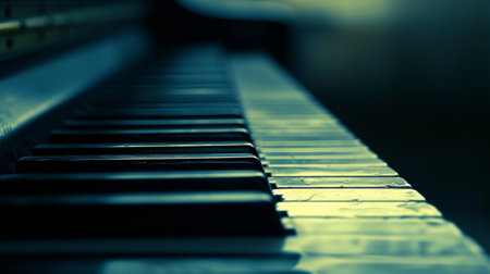 Clean and simple composition highlighting the graceful lines of a piano keyboard.の素材