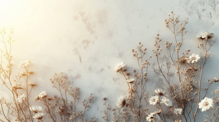 Minimalist backdrop featuring subtle floral elements.の素材