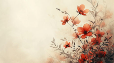 Minimalist backdrop featuring subtle floral elements.の素材