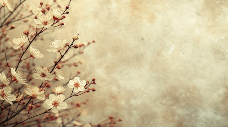 Minimalist design highlighted by gentle floral patterns.の素材