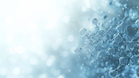 Engaging image of abstract molecular structures on a simple backdrop.の素材