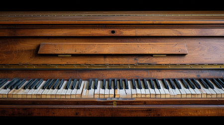 Clean and serene image of a piano, conveying a mood of introspection and emotional depth.の素材