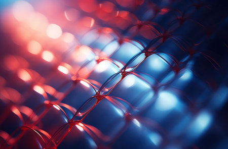 transparent material screen with bright red lights,の素材