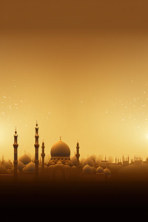 An extravagant brown and gold background with intricate geometric designsの素材