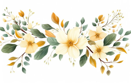 flowers on a branches isolatedの素材