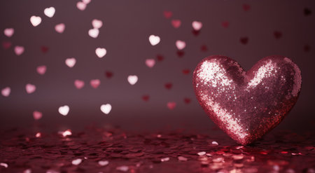 image of heart glitter background in red color,の素材