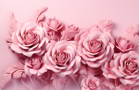 pink peony background with white and pink flowers, romantic influences,の素材