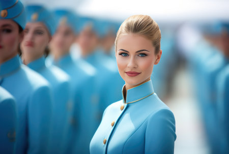 a female nurse is standing in front of a group of people, iの素材