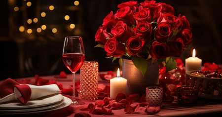 valentines day valentine's day dinner parties valentines day table service,の素材