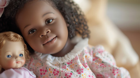 Her dolls are cherished companions, sharing in her laughter and providing comfort and joy.の素材