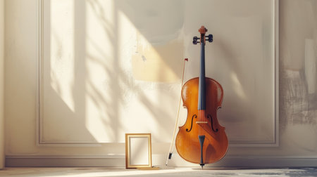 Clean lines and simple shapes create an elegant setting for depictions of activities such as painting or playing musical instruments.の素材